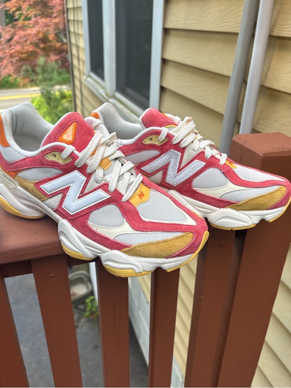 New Balance Women's Pink, Yellow & White Retro Runner Sneakers